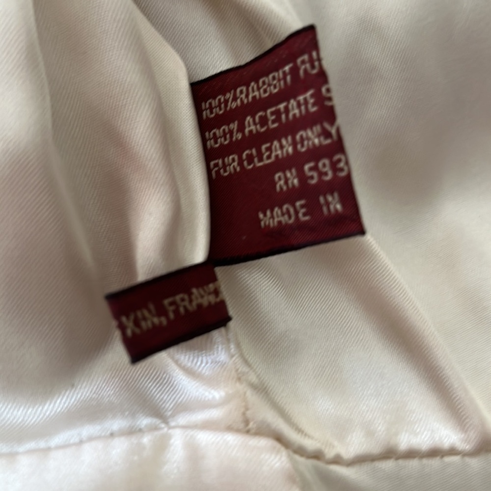 Winter White and Light Taupe Rabbit Coat - Picture 13 of 13